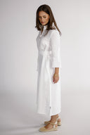 Donna white linen shirt dress