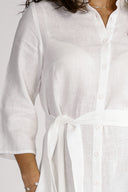 Donna white linen shirt dress