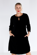 Trude sort babycord kjole