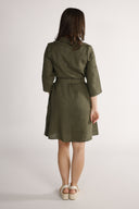 Fay khaki linen shirt dress