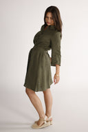 Fay khaki linen shirt dress