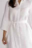 Fay white linen shirt dress