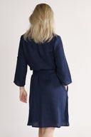 Fay navy linen shirt dress