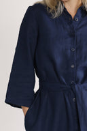 Fay navy linen shirt dress