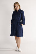 Fay navy linen shirt dress