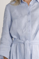 Fay sky blue linen shirt dress