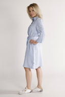 Fay sky blue linen shirt dress