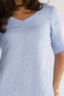 Gyda sky-blue linen dress