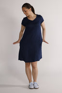 Hannalena navy blue linen dress