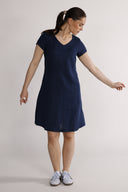 Hannalena navy blue linen dress