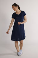 Hannalena navy blue linen dress