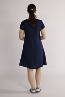 Hannalena navy blue linen dress