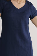 Hannalena navy blue linen dress