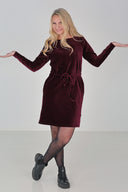 Hazel burgundy babycord dress