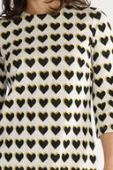 Ines Black and Cream Heart Dress