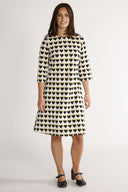 Ines Black and Cream Heart Dress