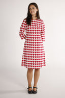 Ines red and cream heart dress