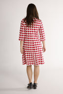 Ines red and cream heart dress
