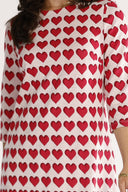 Ines red and cream heart dress