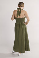 Babette khaki halterneck kjole