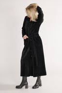 Joy black baby-corduroy coat/shirt dress