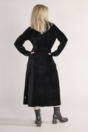 Joy black baby-corduroy coat/shirt dress