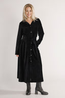 Joy black baby-corduroy coat/shirt dress