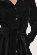 Joy black baby-corduroy coat/shirt dress
