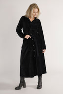 Joy black baby-corduroy coat/shirt dress