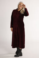 Joy burgundy babycord coat/shirt dress