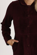 Joy burgundy babycord coat/shirt dress