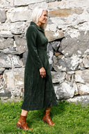 Joy khaki-green babycord dress