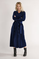 Joy navy blue baby corduroy coat / shirt dress
