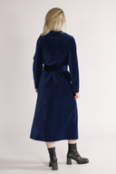 Joy navy blue baby corduroy coat / shirt dress