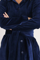 Joy navy blue baby corduroy coat / shirt dress