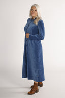 Joy denim-blue baby corduroy coat / shirt dress