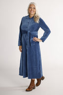 Joy denim-blue baby corduroy coat / shirt dress