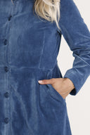 Joy denim-blue baby corduroy coat / shirt dress