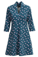 Clear petrol and pink dress