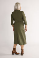 Kristine khaki midi-length dress