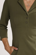 Kristine khaki midi-length dress
