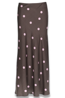 Lill skirt in brown and pink polka dots