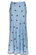 Lill skirt in blue and brown polka dots