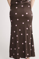 Lill skirt in brown and pink polka dots