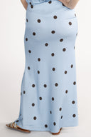 Lill skirt in blue and brown polka dots