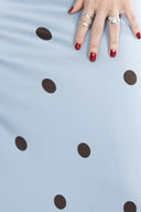 Lill skirt in blue and brown polka dots