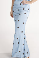 Lill skirt in blue and brown polka dots