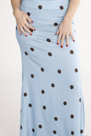 Lill skirt in blue and brown polka dots