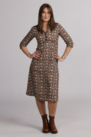 Margot brown floral dress