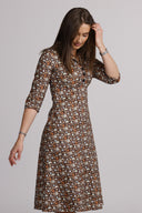 Margot brown floral dress